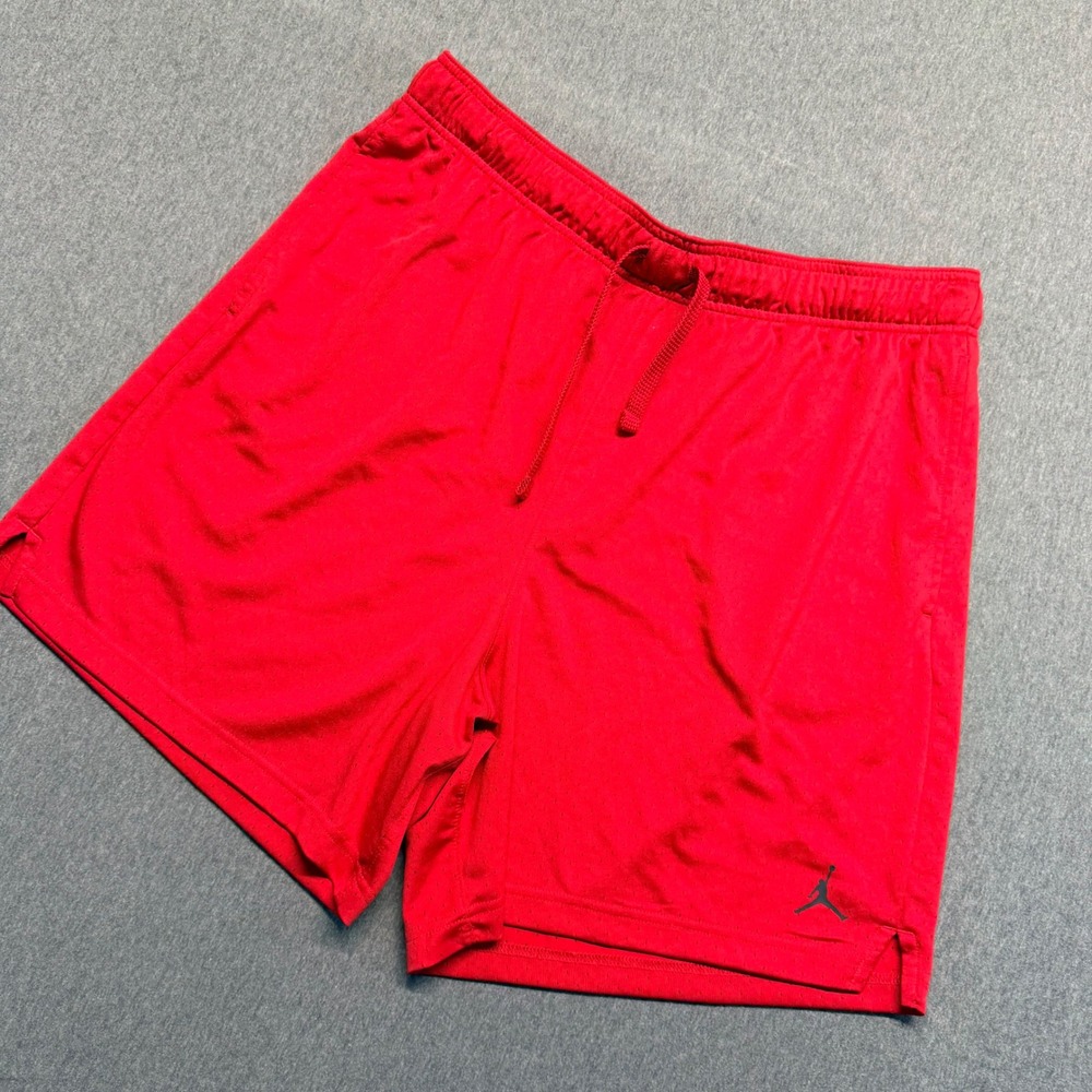 Jordan Mens Red Dri-FIT Mesh Basketball Shorts XXL Jumpman Logo Athletic Gym